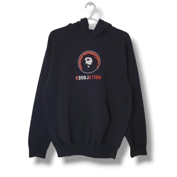 Vintage Salvation Army Revolution Love Jesus Hoodie Black Size M - Picture 1 of 5